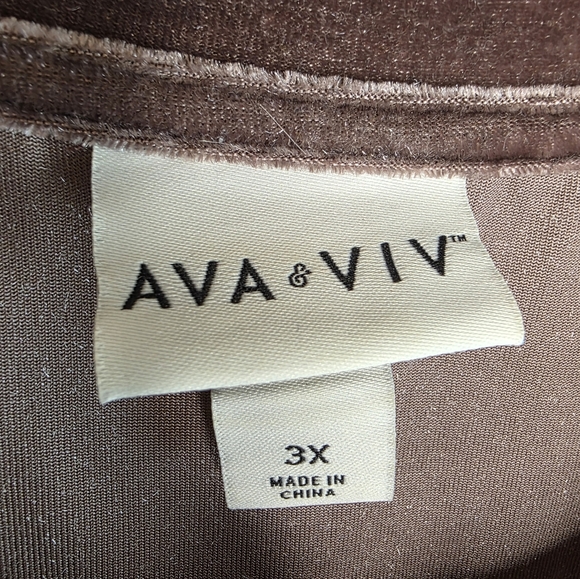 Ava & Viv 3X Blush Crushed Velour Pullover Stretch N-1760 - Picture 8 of 12